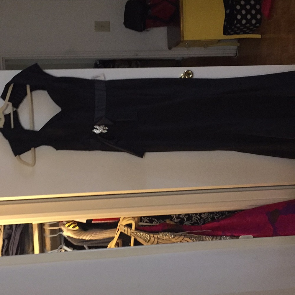Fabian’s floor length black gown